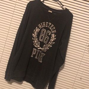 PINK gray sweatshirt oversized